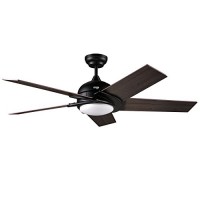 Reiga 52-Inch 5 Hand-Painted Blades Silent Ceiling Fan with light Remote Control  Matt Black Replace Your Light Bulb at Will - B07BLT4YKK